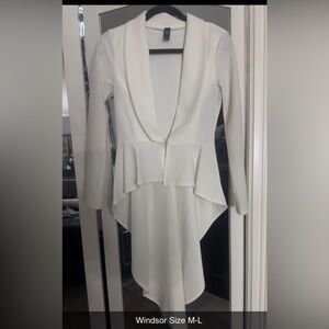 GORGEOUS cream/off white blazer with tail!!